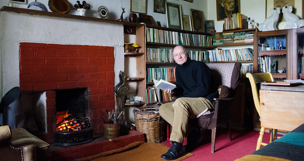 Author James Robertson in the sitting room at Brownsbank